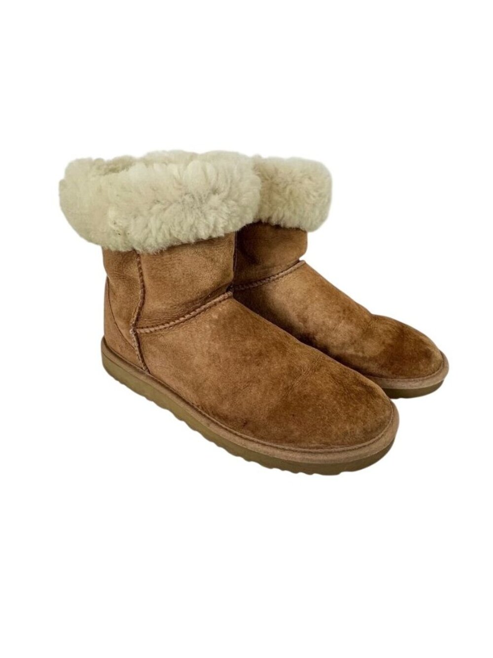 UGG Classic Short II Chestnut Sheepskin Suede Boots Women’s 11 Y2K Après Ski